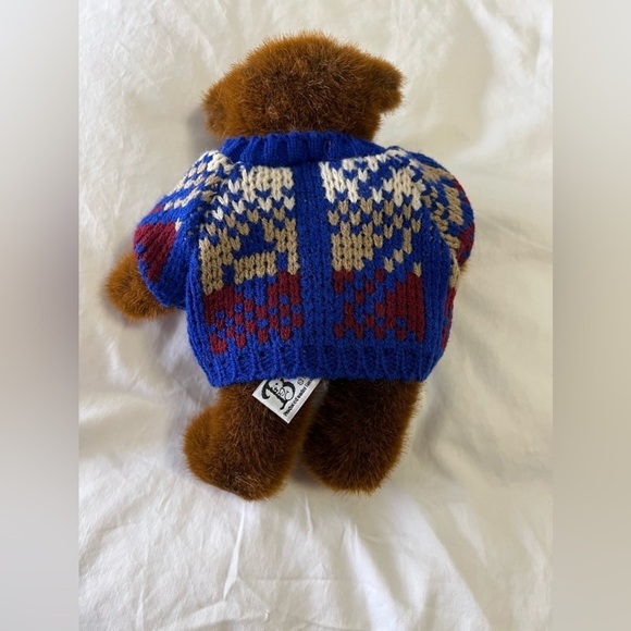 Vintage Bialosky Brown Bear Box Jointed Limited Edition Chester Sweater Plush - Picture 8 of 12